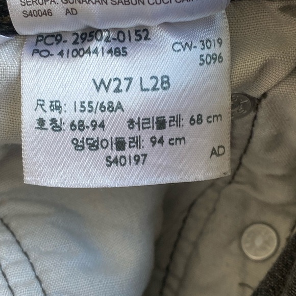 Levis 501 S High-Rise Grunge Button Fly Distressed Black Jeans W27 L28 - Picture 10 of 11